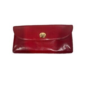 Vintage Hobo International Red Turn-lock Leather clutch bag